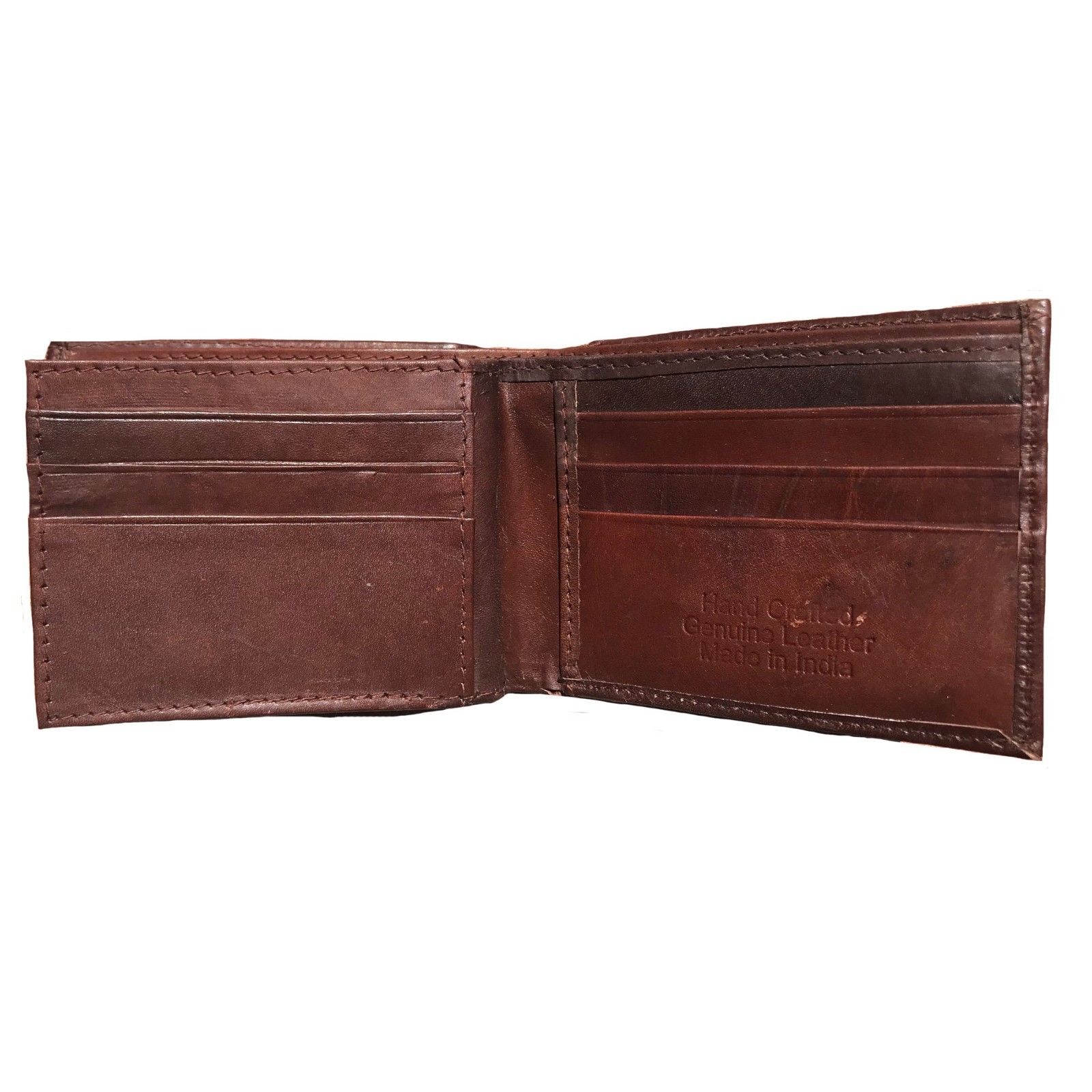 Casaba Genuine Leather Bifold Wallets Cash Slots ID Coin Key Pocket Mens Womens-Black (Double ID)-