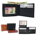 Casaba Genuine Leather Bifold Wallets Cash Slots ID Coin Key Pocket Mens Womens-Black-