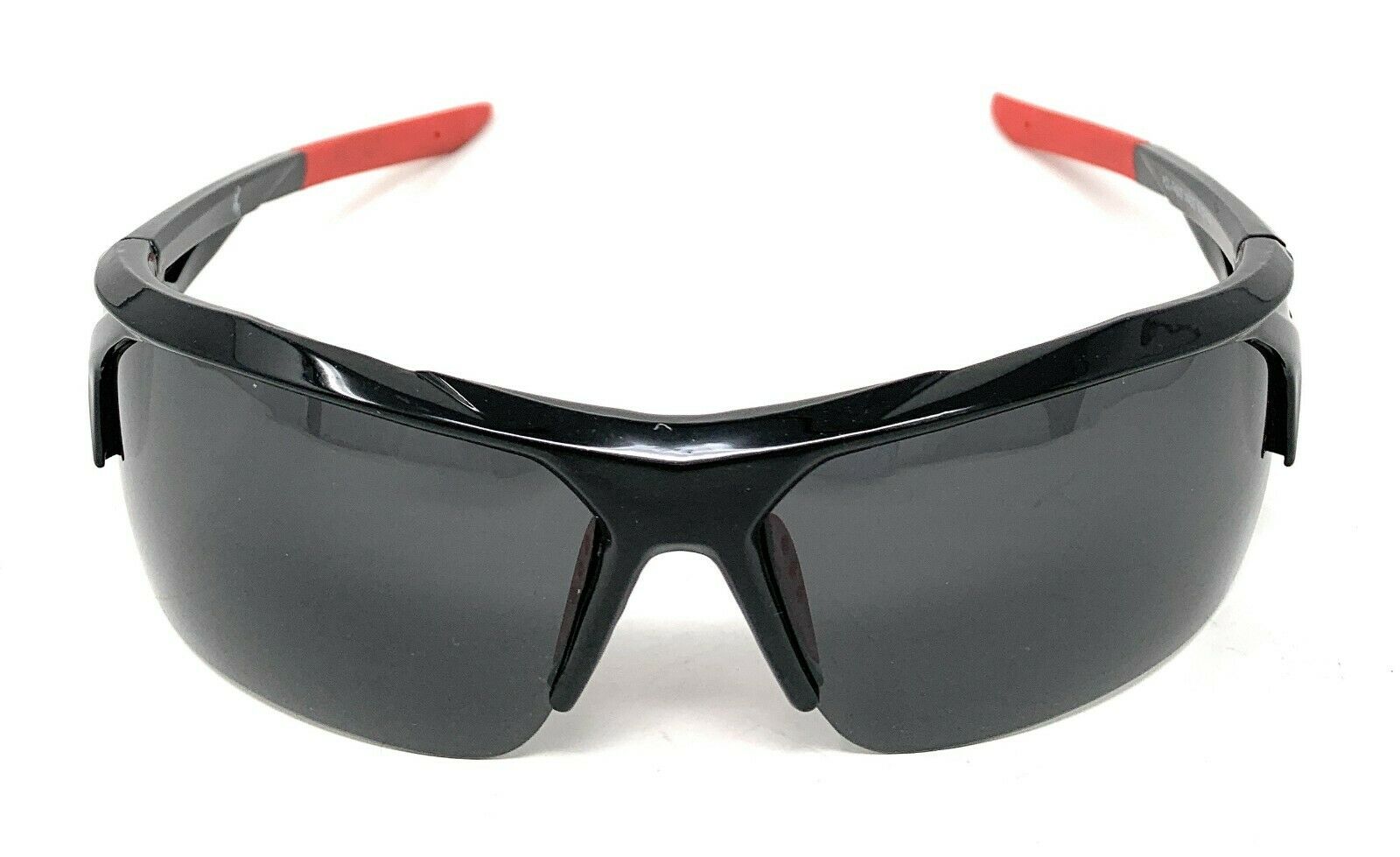 Polarized Half Frame Sunglasses Sports Warrior Style Driving Motorcycle Fishing-Black / Blue White (frame)-