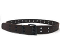 Casaba Canvas Belts Double Row 2 Holes Grommet Fabric Military Mens Women Unisex-Brown-Small (30"- 32")-