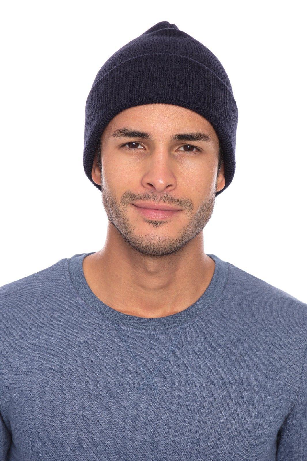 1 Dozen Casaba Warm Winter Beanies Hats Caps Men Women Toboggan Cuffed Knit Ski-Black-