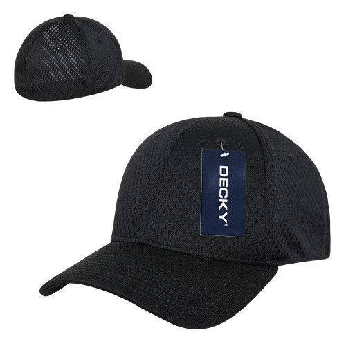 Decky Mesh Jersey Flex Structured Dad Baseball Hats Caps Unisex-Black-