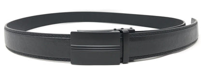 Leather Mens Ratchet Belt Sliding Adjustable Automatic Buckle Cut to Size-Black Diamond-