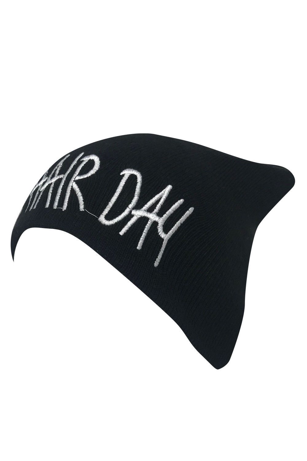 Casaba Warm Winter Beanies Bad Hair Day Embroidery Toboggan Caps Hats Men Women-Black-