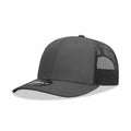 Decky 6021 Mid Prof 6Panel Poly/Cot Trucker Hats Caps Series One Solids-Charcoal-