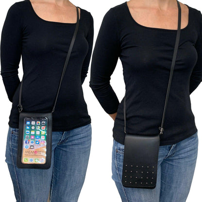 Empire Cove Womens Crossbody Bag with Clear Touchscreen Window Wallet Pouch Case-Black-