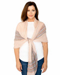 Casaba Womens Warm Winter Scarves Scarf Wraps Shawls Blankets Triangle Plaid-Pink-Multi Stripes-