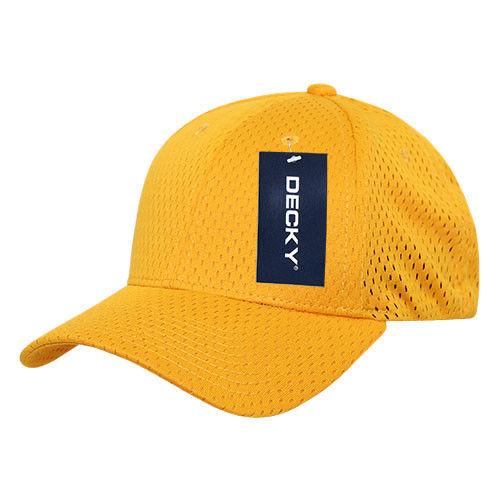 Decky Mesh Jersey Flex Structured Dad Baseball Hats Caps Unisex-Black-