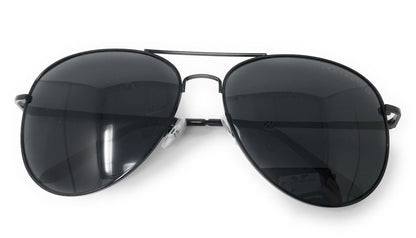 Classic Polarized Sunglasses Club Aviator Bamboo Sports Mirror Men's Women's-Black (lens) Black (frame)-