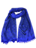 Casaba Womens Royal Elegant Formal Silk Feel Scarves Scarf Shawl Light Wrap-Blue-