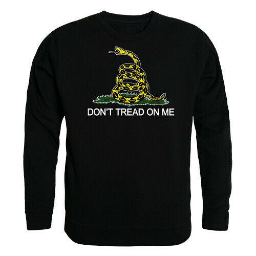 RAPDOM Tactical Don't Tread On Me Crewneck Fleece Sweatshirts-Small-Black-