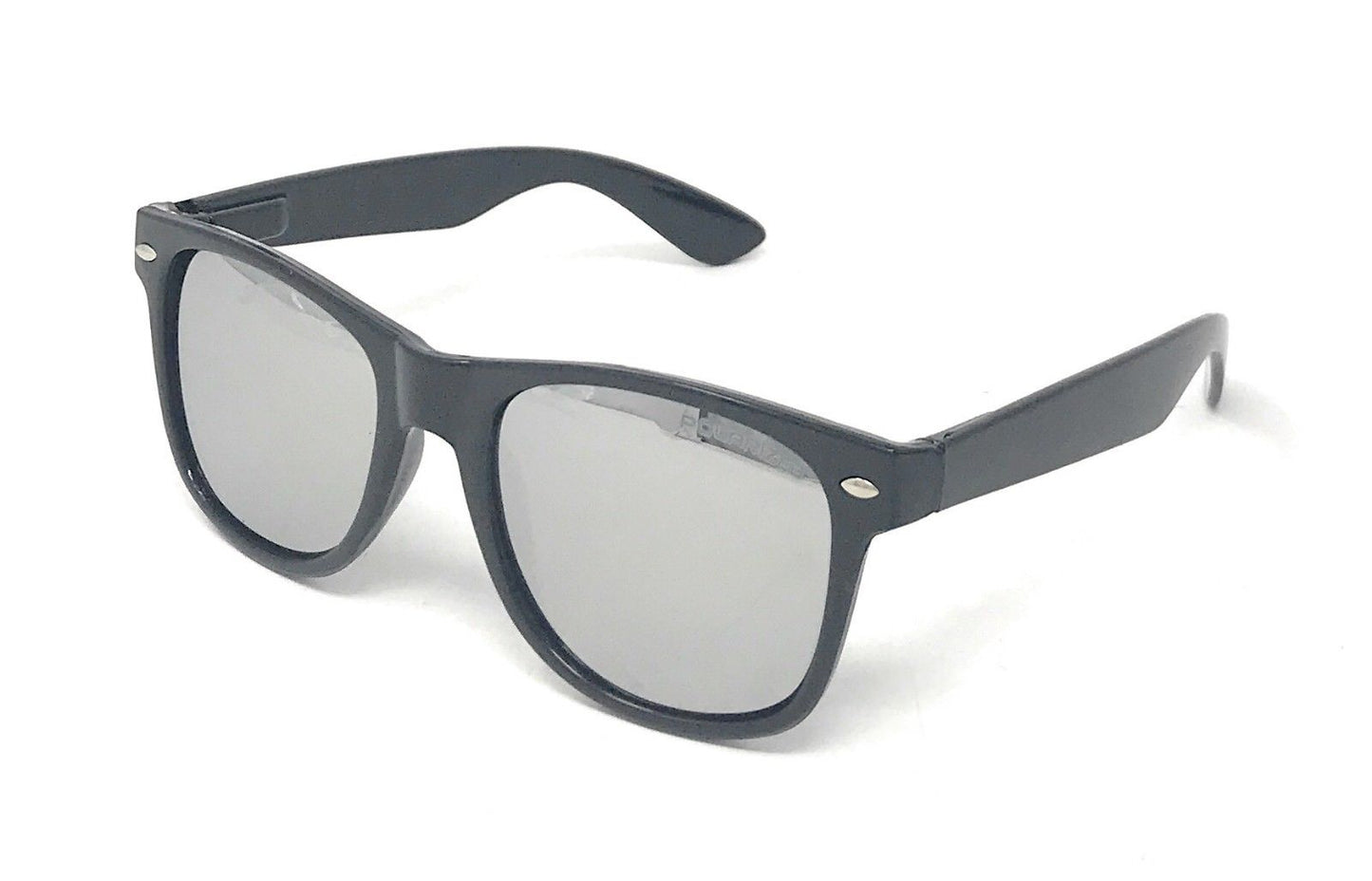Polarized Sunglasses Classic Way Bamboo Mirror Mens Womens Teens-Silver Mirror / Black (frame)-