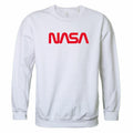 NASA Official Text Logo Crewneck Sweatshirts Sweaters Unisex-White-S-