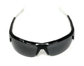 Polarized Half Frame Sunglasses Sports Warrior Style Driving Motorcycle Fishing-Black / White (frame)-