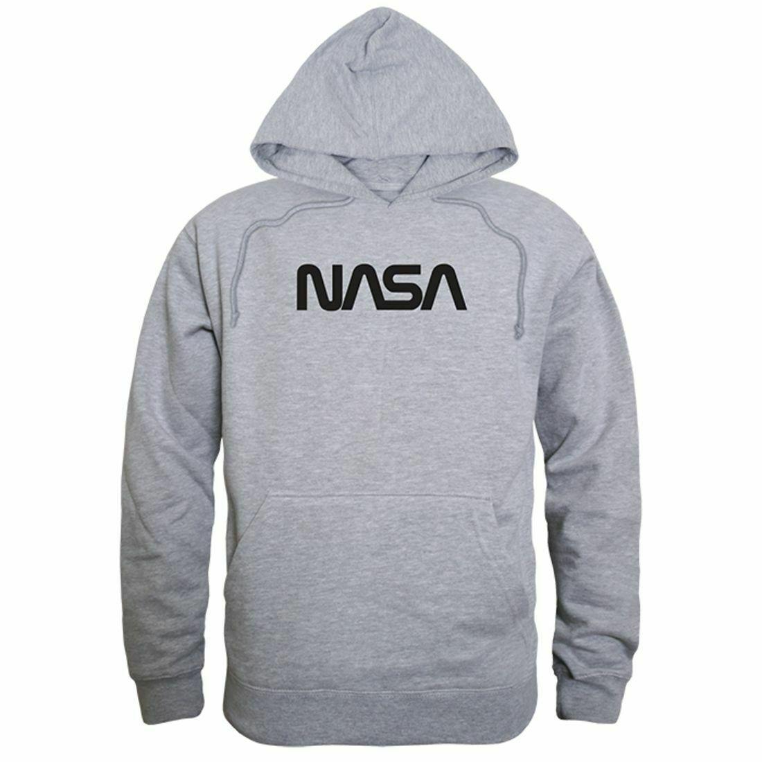 NASA Official Text Logo Hoodie Sweatshirts Unisex-Black-S-