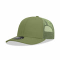 Decky 6021 Mid Prof 6Panel Poly/Cot Trucker Hats Caps Series One Solids-Olive Drab-