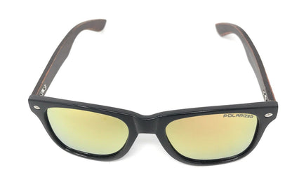 Polarized Sunglasses Classic Way Bamboo Mirror Mens Womens Teens-Black (lens) Black (frame)-