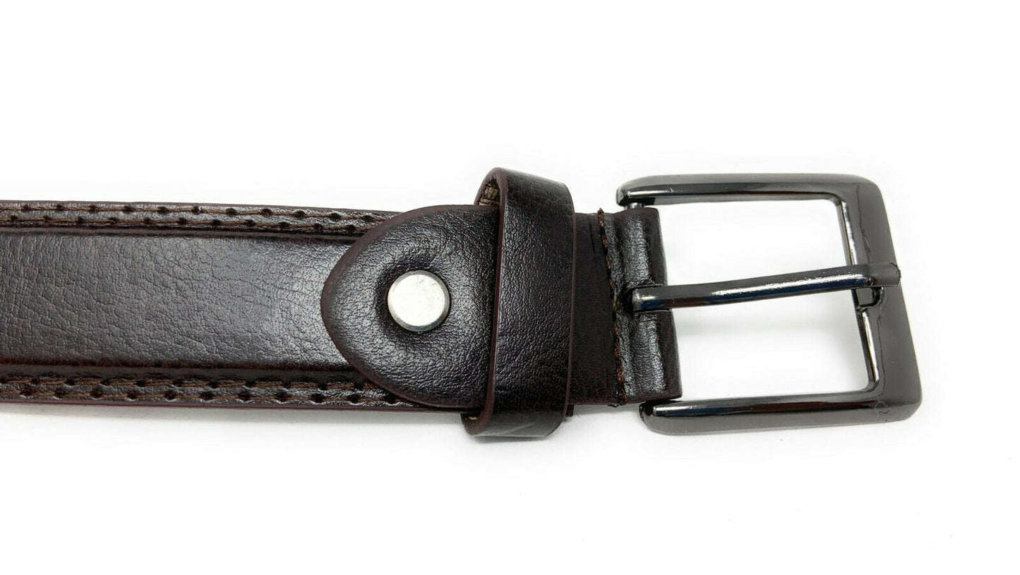 Casaba Italian Style Leather Belts for Kids Boys 2 to 10 years-Black-S-