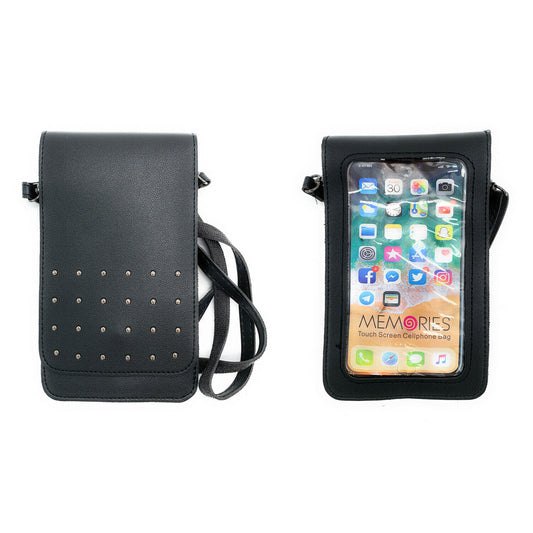 Empire Cove Womens Crossbody Bag with Clear Touchscreen Window Wallet Pouch Case-Black-