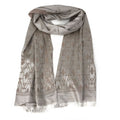 Casaba Womens Royal Elegant Formal Silk Feel Scarves Scarf Shawl Light Wrap-Taupe-