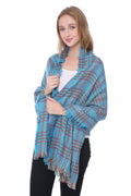 Casaba Womens Warm Winter Scarves Scarf Wraps Shawls Blankets Triangle Plaid-Blue-Relaxed-Plaid-