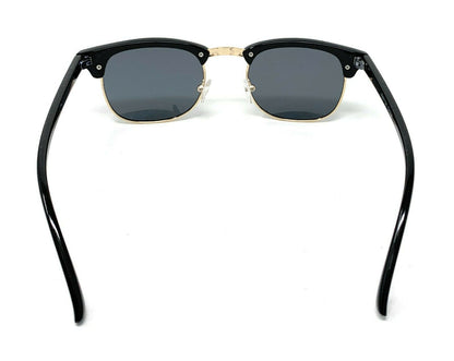 Classic Club Sunglasses Black Lens Black Gold Tortoise Mens Womens UV Protection-Black/Silver (RAY 125)-