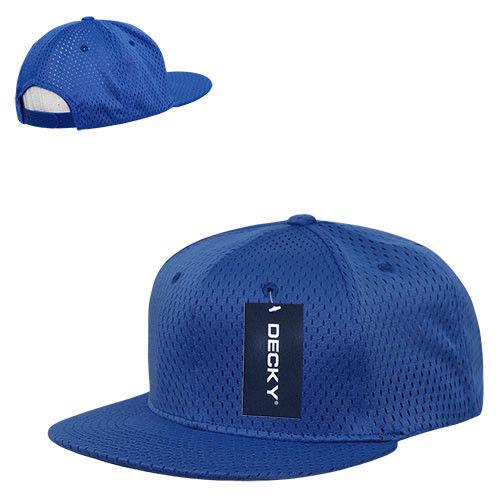 Decky Mesh Jersey Flat Bill Snapbacks Hats Caps Unisex-Black-