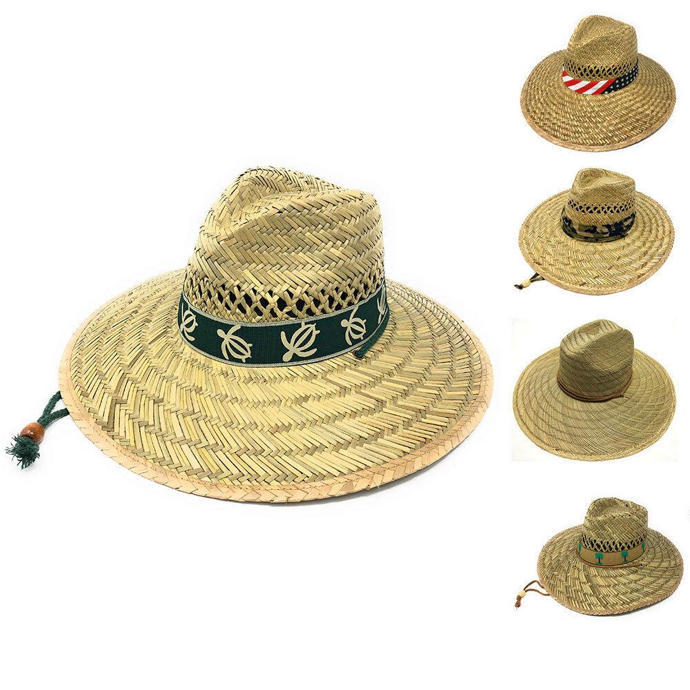 Stylish Straw Hats Caps Lifeguard Sombrero Postal Sun Beach Wide Brim Unisex-Plain-