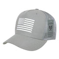 Rapid Dominance USA American Rubber Flag Acrylic 5 Panel Trucker Dad Caps Hats-USA-Grey-