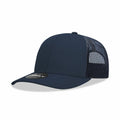 Decky 6021 Mid Prof 6Panel Poly/Cot Trucker Hats Caps Series One Solids-Navy-