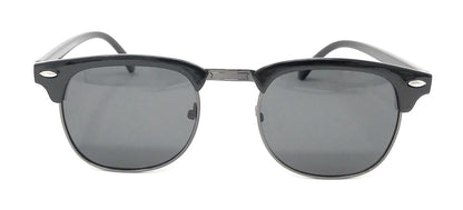 Classic Polarized Sunglasses Club Aviator Bamboo Sports Mirror Men's Women's-Black (lens) Black (frame)-
