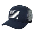 Rapid Dominance USA American Rubber Flag Acrylic 5 Panel Trucker Dad Caps Hats-USA-NAVY-