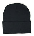 Warm Winter Hat Beanies Long Cuffed Short Uncuffed Solid Colors Camouflage Camo-Black- Cuffed-