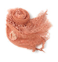 Casaba Womens Elegant Lace Scarves Scarf Shawl Floral Church Sunday Sheer Wrap-Pink-