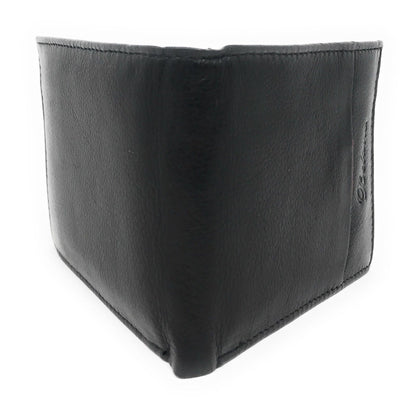 Belano RFID Blocking Real Leather Bifold Wallets for Cards ID with Box Men Women-Black - White Styled Trim-