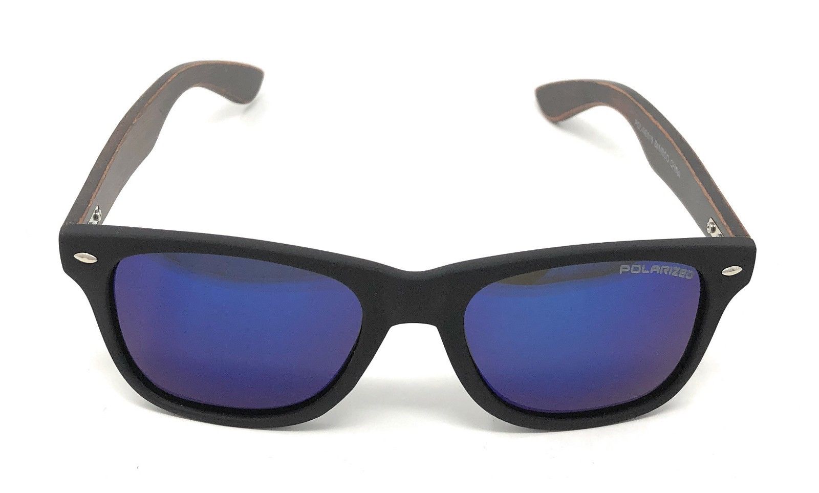 Polarized Sunglasses Classic Way Bamboo Mirror Mens Womens Teens-Black (lens) Black (frame)-