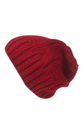 Casaba Warm Beanies Cable Knit Braided Slouch Long Hats Caps for Men Women-Red-