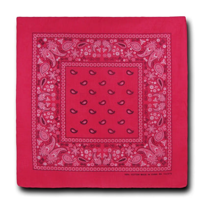 1 Dozen Pack Printed Bandanas 100% Cotton Cloth Scarf Wrap Face Mask Cover-Hot Pink-