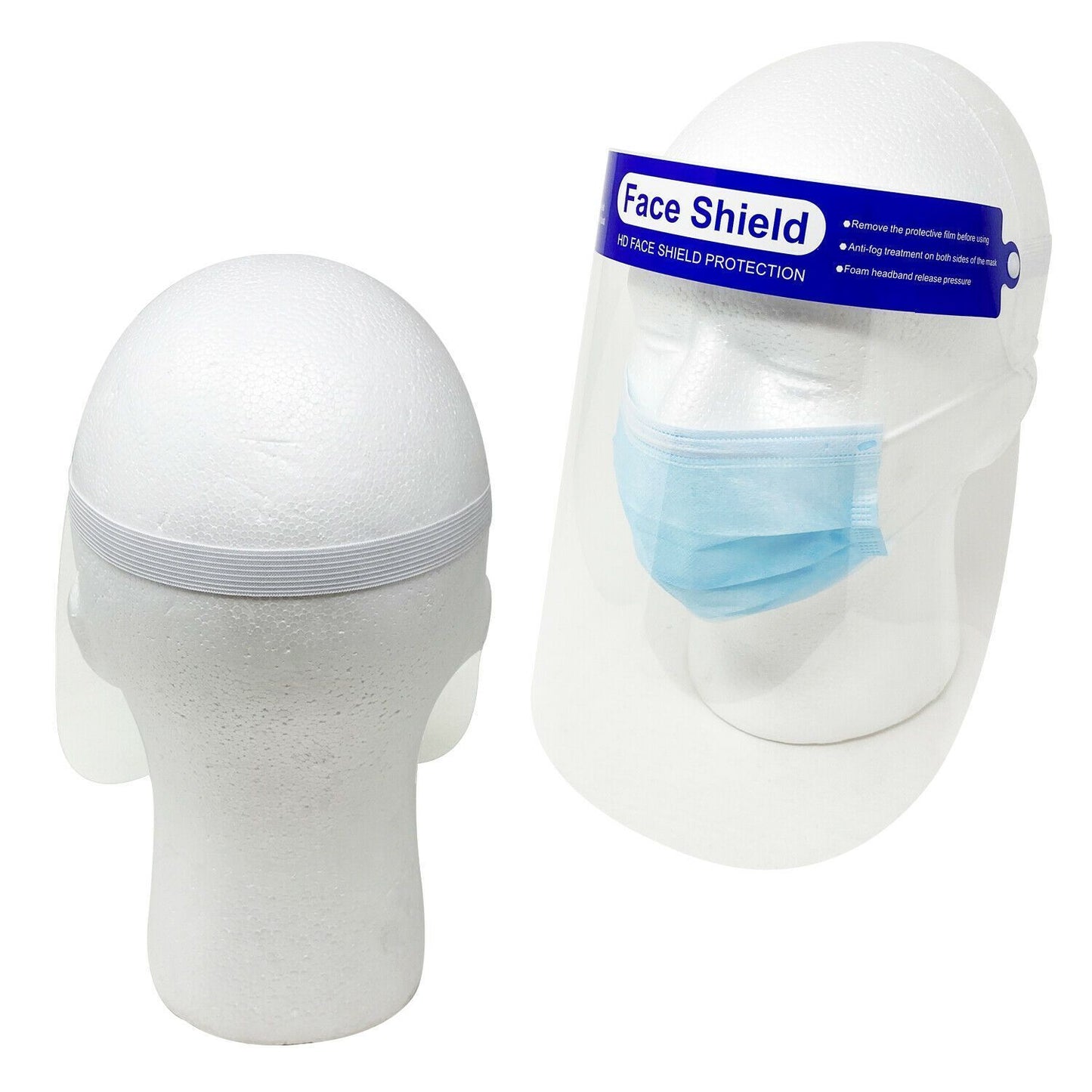 [Combo Pack] 100 Face Mask and 2 Face Shields | 3-Ply Mouth Nose Cover-