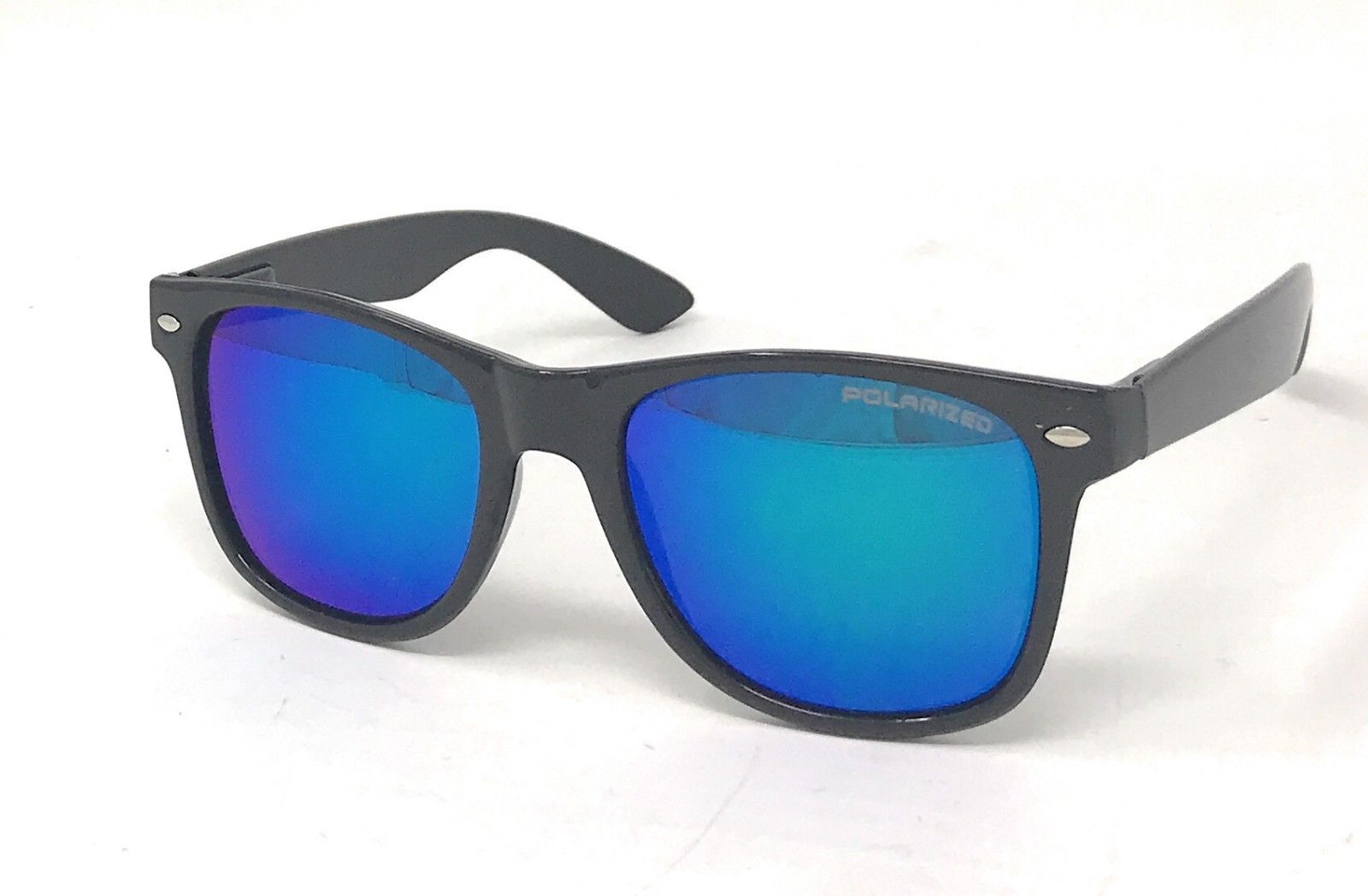 Polarized Sunglasses Classic Way Bamboo Mirror Mens Womens Teens-Black (lens) Black (frame)-