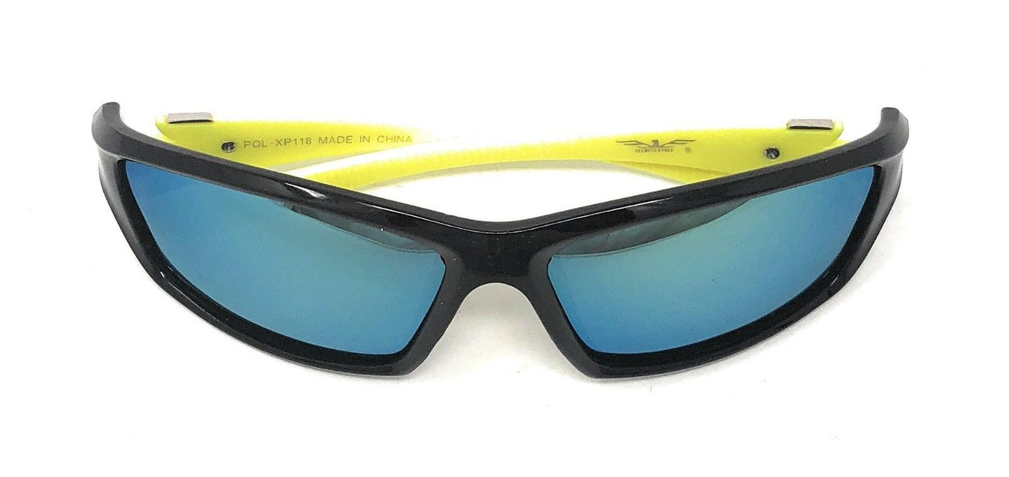 Classic Polarized Sunglasses Club Aviator Bamboo Sports Mirror Men's Women's-Black (lens) Black (frame)-