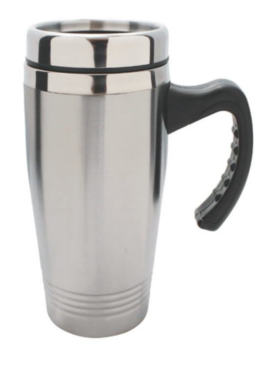 Stainless Steel 16oz Tumbler Flask with Double Wall for Car Sports Gym 16oz-Silver- With Handle-