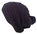 Casaba Warm Beanies French Beret Braided Knit with Pom Hats Caps for Women-Purple-