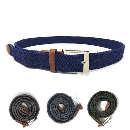 Casaba Stretch Braided Golf Belts Woven Elastic Adjustable Fit Mens Womens-Olive-Small-
