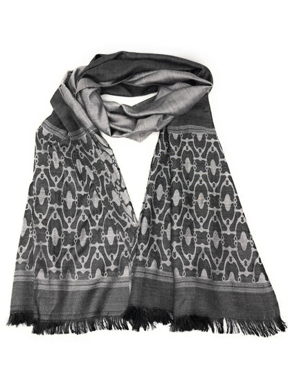 Casaba Womens Royal Elegant Formal Silk Feel Scarves Scarf Shawl Light Wrap-Gray-