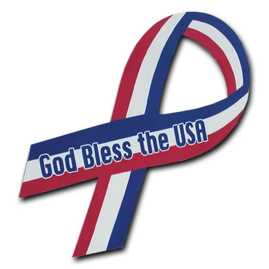God Bless the USA Red White Blue Ribbon Magnet Car Refrigerator Fridge Kitchen-
