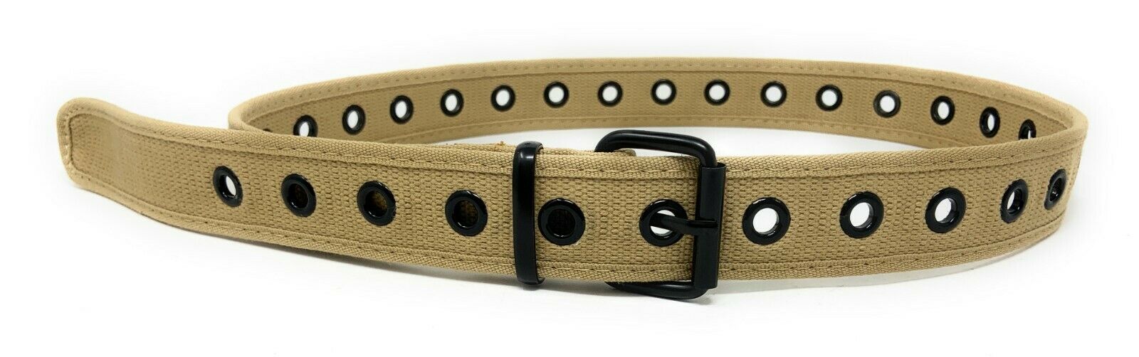 Casaba Canvas Belts Stylish 1 Hole Grommet Fabric Military Mens Women Unisex-Black-Small (30"- 32")-