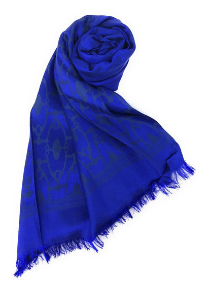 Casaba Womens Royal Elegant Formal Silk Feel Scarves Scarf Shawl Light Wrap-Blue-