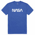 NASA Official Text Logo Cotton T-Shirts Unisex-Royal Blue-S-