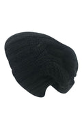 Casaba Warm Beanies Cable Knit Braided Slouch Long Hats Caps for Men Women-Black-